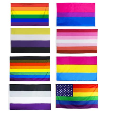 شراء أعلام مثلي الجنس الكبرياء العلم 3x5fts Lgbt قوس قزح راية رخيص
