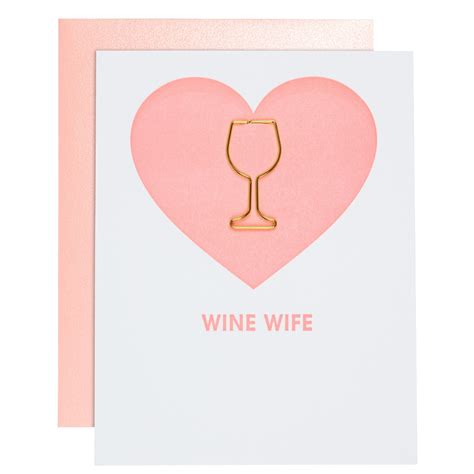 chez gagné hilarious letterpress paperclip cards wine wife