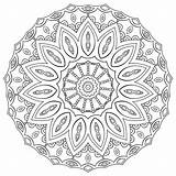 Geometric Mandala Circular Coloring Ornament Outline Round Book Illustration sketch template