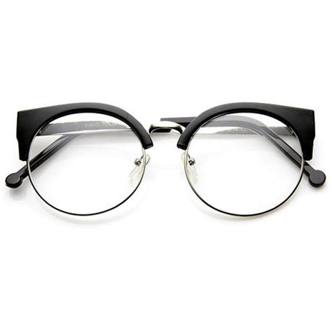 Indie Hipster Round Cat Eye Clear Lens Half Frame Glasses 14 Liked