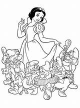 Dwarfs Seven Coloriage Zwerge Schneewittchen Blanche Neige Ausmalbilder Malvorlage Sieben Imprimer Prinzessin sketch template