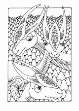 Fantasy Animals Coloring Fantasie Tiere Edupics Pages Colouring Malvorlagen Ausmalen Mandalas Erwachsene Printable Muster Gemerkt Von sketch template