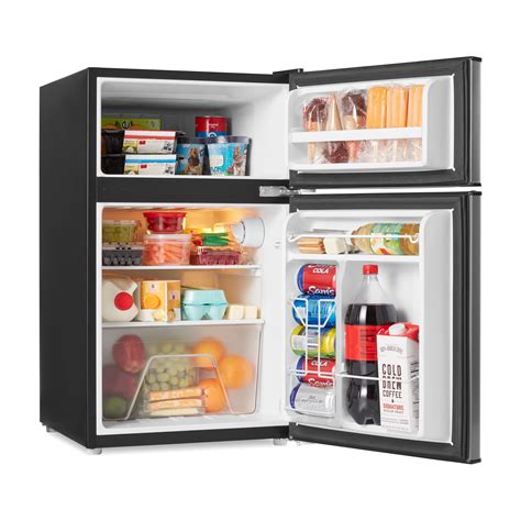 buy galanz  cu ft  door mini fridge  freezer estar black