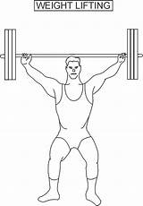 Weight Lifting Coloring Pages Weightlifting Kids Printable Color Print sketch template