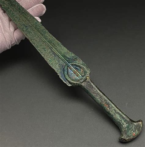 ancient bronze sword  ibex handle mm catawiki