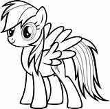 Rainbow Pony Dash Coloring Little Pages Drawing Transparent Clipart Pinclipart sketch template