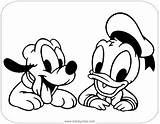 Coloring Pluto Baby Donald Pages Printable Disneyclips Mickey Minnie Funstuff sketch template
