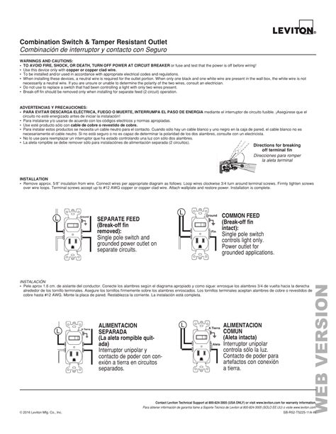 leviton combination switch tamper  wiring diagram wiring digital  schematic