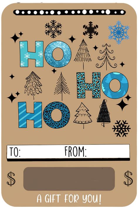 christmas money cards printable