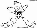 Simpson Krusty Coloriage Dessin Megot Payaso Simpsons Imprimer Colorier Agrandar sketch template