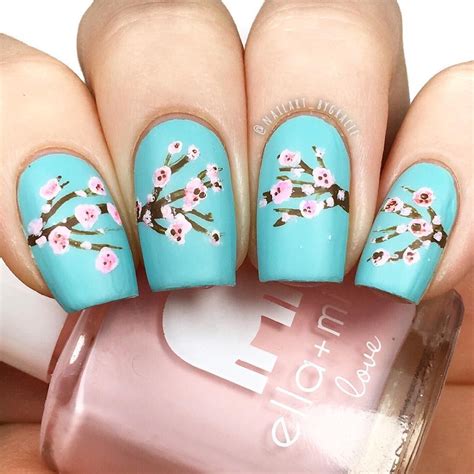 pin  cherry blossom inspired nails makeup  fashion