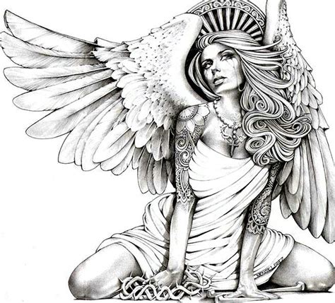 images  angel tatoopaintdraw  pinterest fantasy girl dark angels  emo