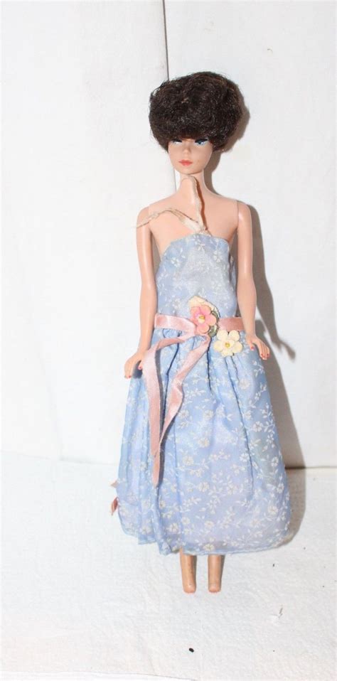 Vintage Barbie Clone Blue Strapless Doll Dress Fits Barbie