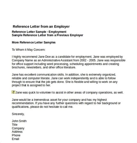 reference letter sample   document template