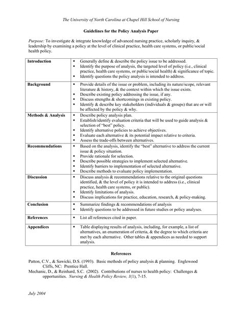 descriptive essay health policy analysis paper sample