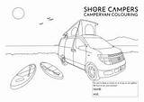 Colouring Campervan Paddleboard sketch template