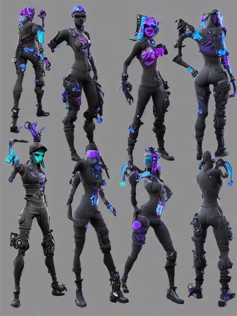 fortnite skin models cyberpunk style concept art skin stable diffusion
