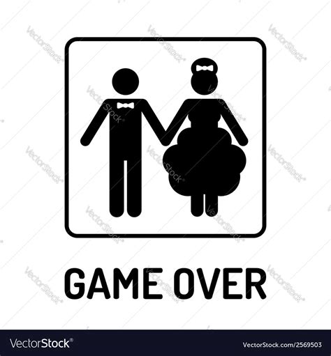 Cartoon Funny Wedding Symbol Game Over Vector Image