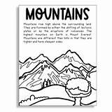 Coloring Pages Landforms Template Craft Activities Mountains sketch template