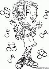 Girl Coloring Colorkid Pages Sings sketch template