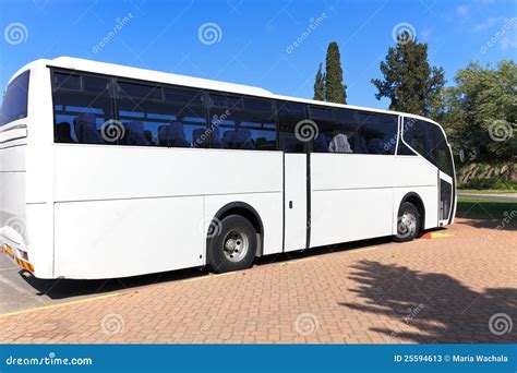white  bus stock  image