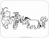 Pooh Friends Coloring Winnie Pages Piglet Group Tigger Eeyore Disneyclips Funstuff sketch template