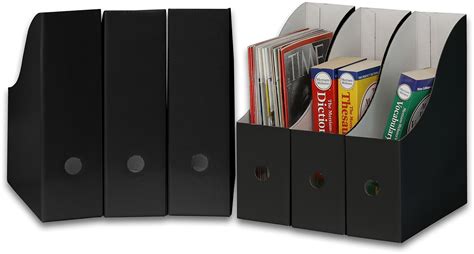 simple houseware black magazine file holder organizer box pack   walmartcom walmartcom