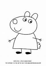 Suzy Sheep Coloring Peppa Pig Pages Print sketch template
