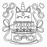 Coloring Pages Unicorn Printable Birthday Kids Mermaid Sheets Cute Cake Pdf Visit Easter sketch template