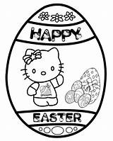 Easter Egg Coloring Pages Eggs Printable Hello Colouring Kitty Kids Sheets Happy Printables Outline Print Designs Adult Colorear Cartoon Drawing sketch template