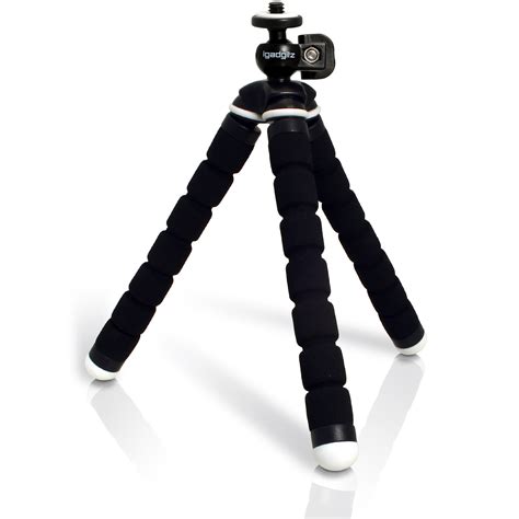 igadgitz lightweight small universal flexible foam mini tripod  compact cameras black