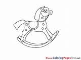 Coloring Rocking Horse Kids Sheet Title sketch template