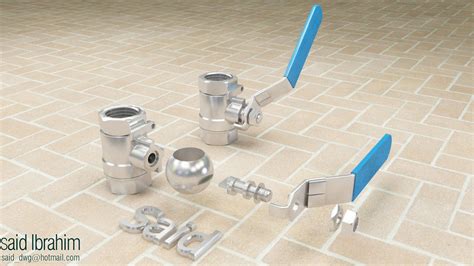 industrial ball valve 3d model cgtrader