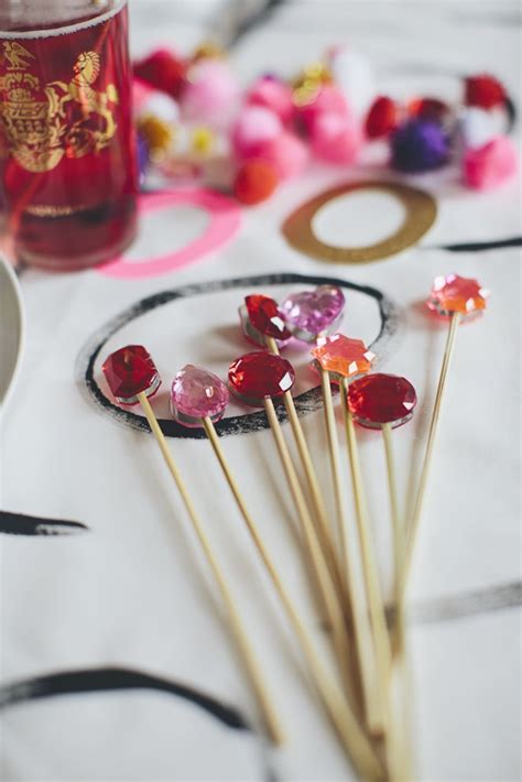 gem drink stirrers galentine s day party ideas