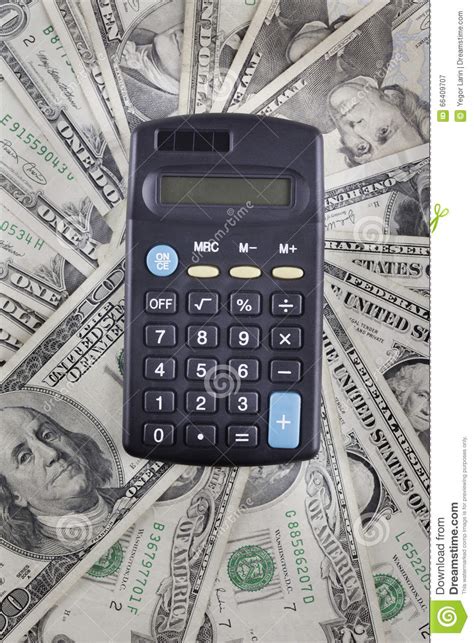 calculator   background  american dollars banknotes stock image image  america