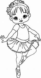 Coloring Ballerina Pages Cartoon Beautiful sketch template