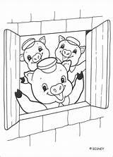 Coloring Little Three Pigs Pages Story Popular sketch template