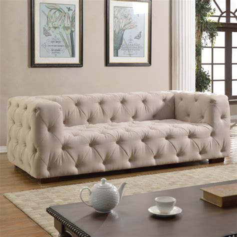 tufted large sofa wayfair