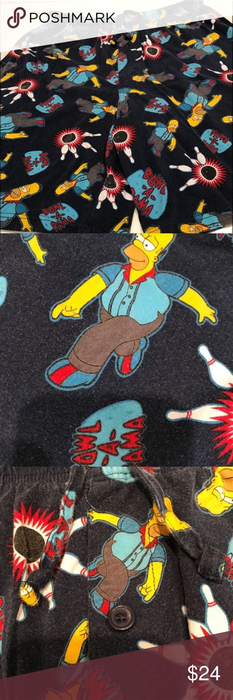 Homer Simpson Shorts Pajama Bottoms Vintage L Homer