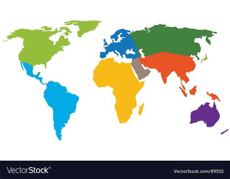 world map continents royalty  vector image