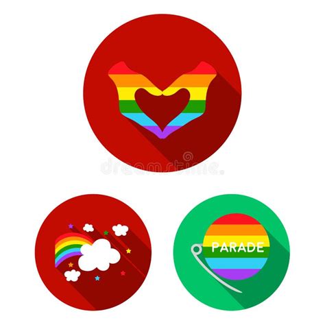 Gay And Lesbian Flat Icons In Set Collection For Design Sexual Minority