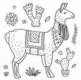 Llama Coloring Pages Cute Cactus Lama Printable Illustrations Wonder Vector Rock Funny Vectors Clipart Latest sketch template