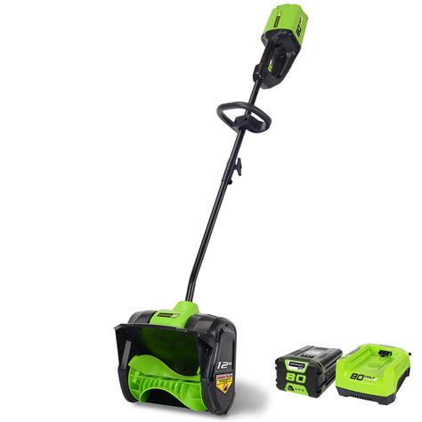 greenworks  pro   snow shovel  ah battery  charger