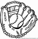 Baseball Coloring Color Pages Sports Glove Printable Ball sketch template