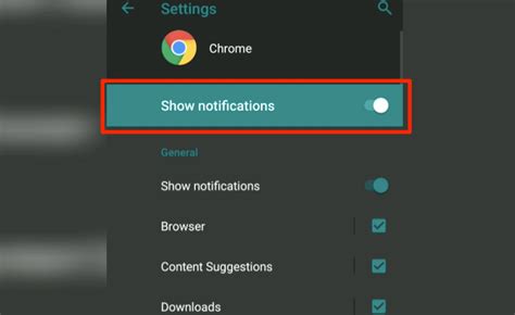 enabledisable browser notification  android