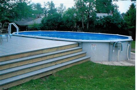 oval  synthetic decking small pools backyard
