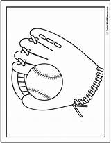 Baseball Coloring Glove Pages Color Ball Print Colorwithfuzzy sketch template