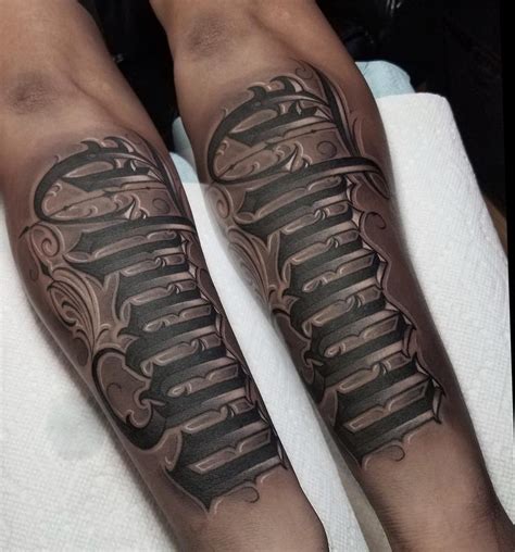 black  grey lettering tattoo  david vega tattoonow