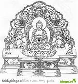 Kleurplaat Boeddha Mandala Boeddhisme Coloring Adult Doodle Pages sketch template