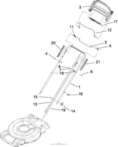 toro   recycler lawn mower  sn   parts diagram  handle